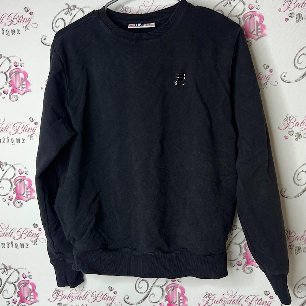 Fila sweater pull over warm cozy Black Crewneck Sweater